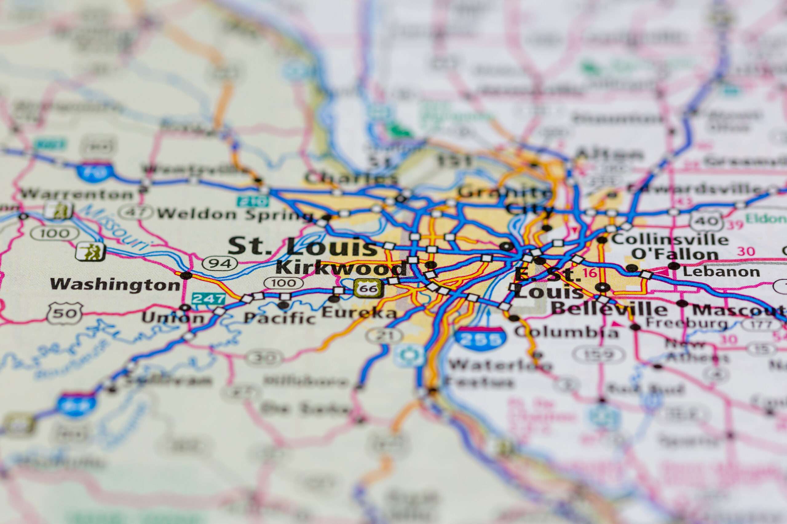 Map of St. Louis region