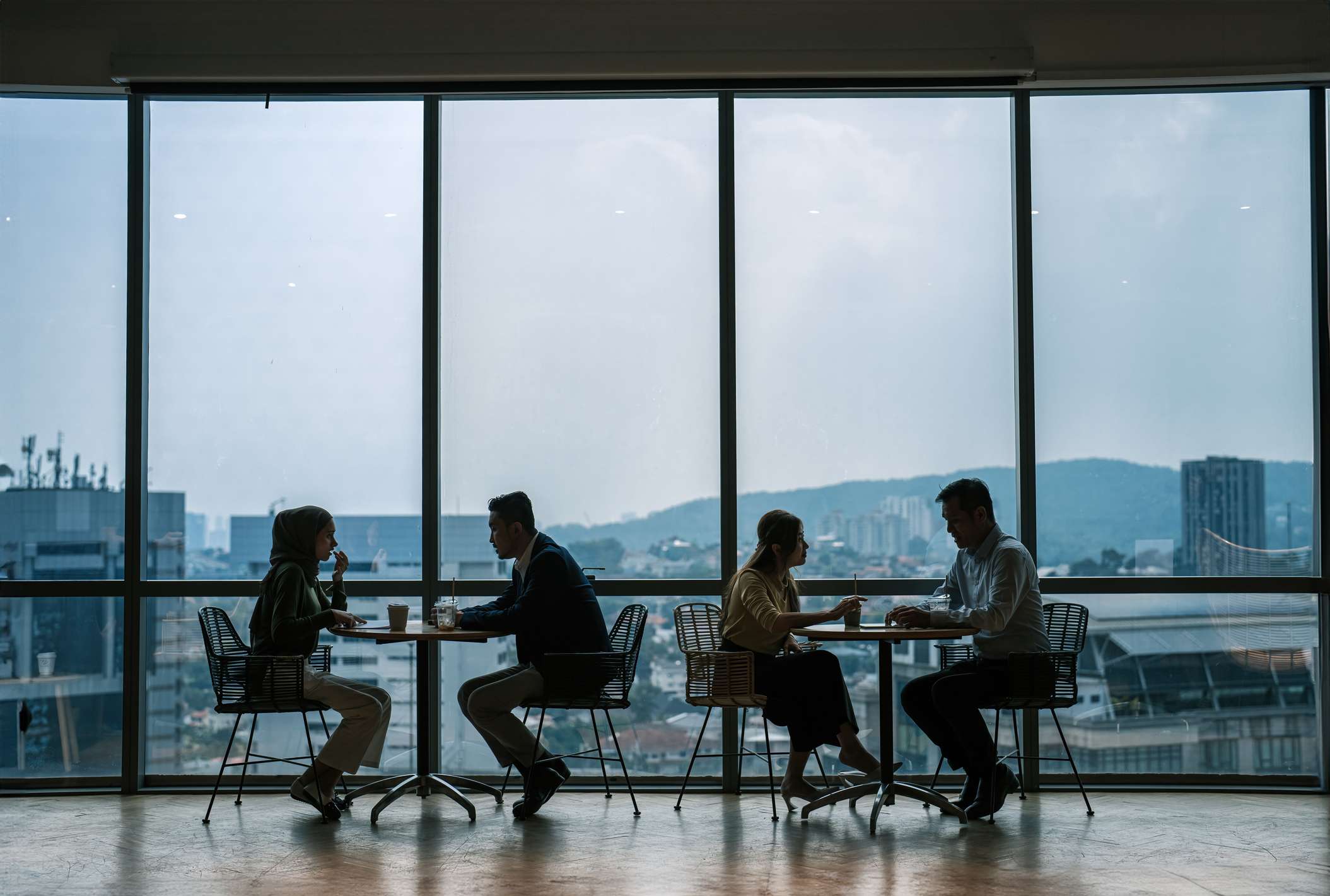 Business person meeting discussion with window background